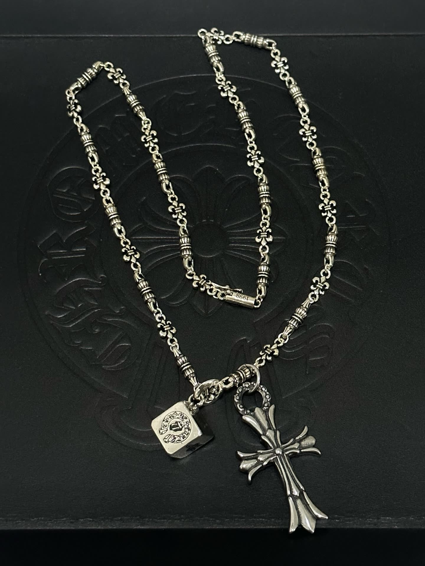 Chrome Hearts Silver Cross Pendant Necklace